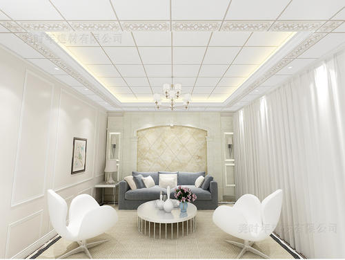 簡約客廳集成吊頂-客廳鋁天花吊頂效果圖大合集